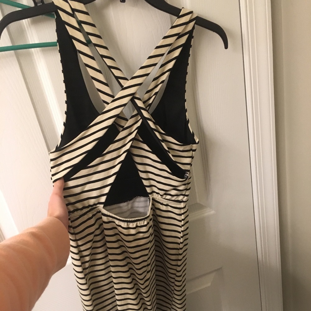 Striped mini dress with built in padding